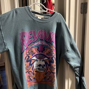 Teal “Revival” crew neck (oversized)